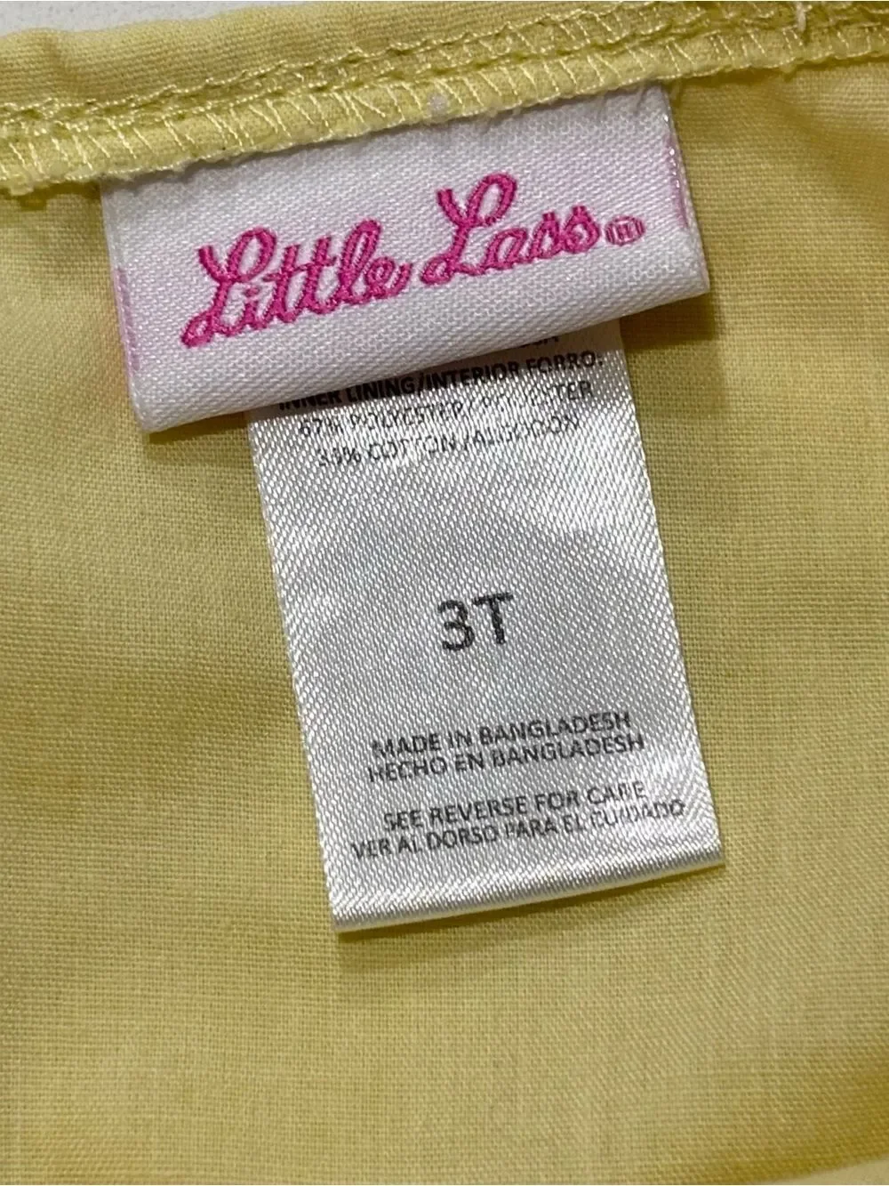 Little Lass Yellow Eyelet Ruffle Strap Sleeveless Wooden Button Down Tank Top 3T